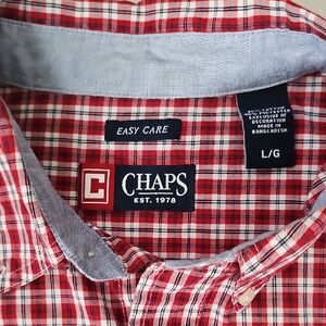 Chaps Red and White Plaid Casual Shirt